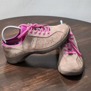 Dansko ELISE Brown Pink Suede Leather Slip Resistant Comfort Lace Up Shoes EU 39